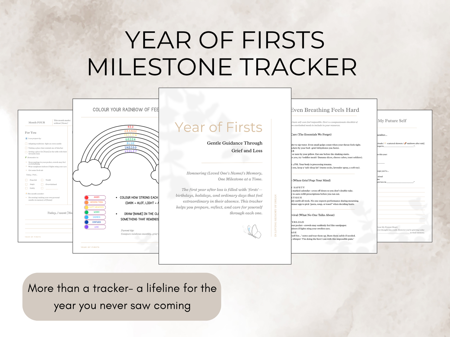 Year of Firsts Milestone Tracker - Child Grief Support - Canva Template for Families - Mourning Gift - Letter to Loved One - Sibling Loss