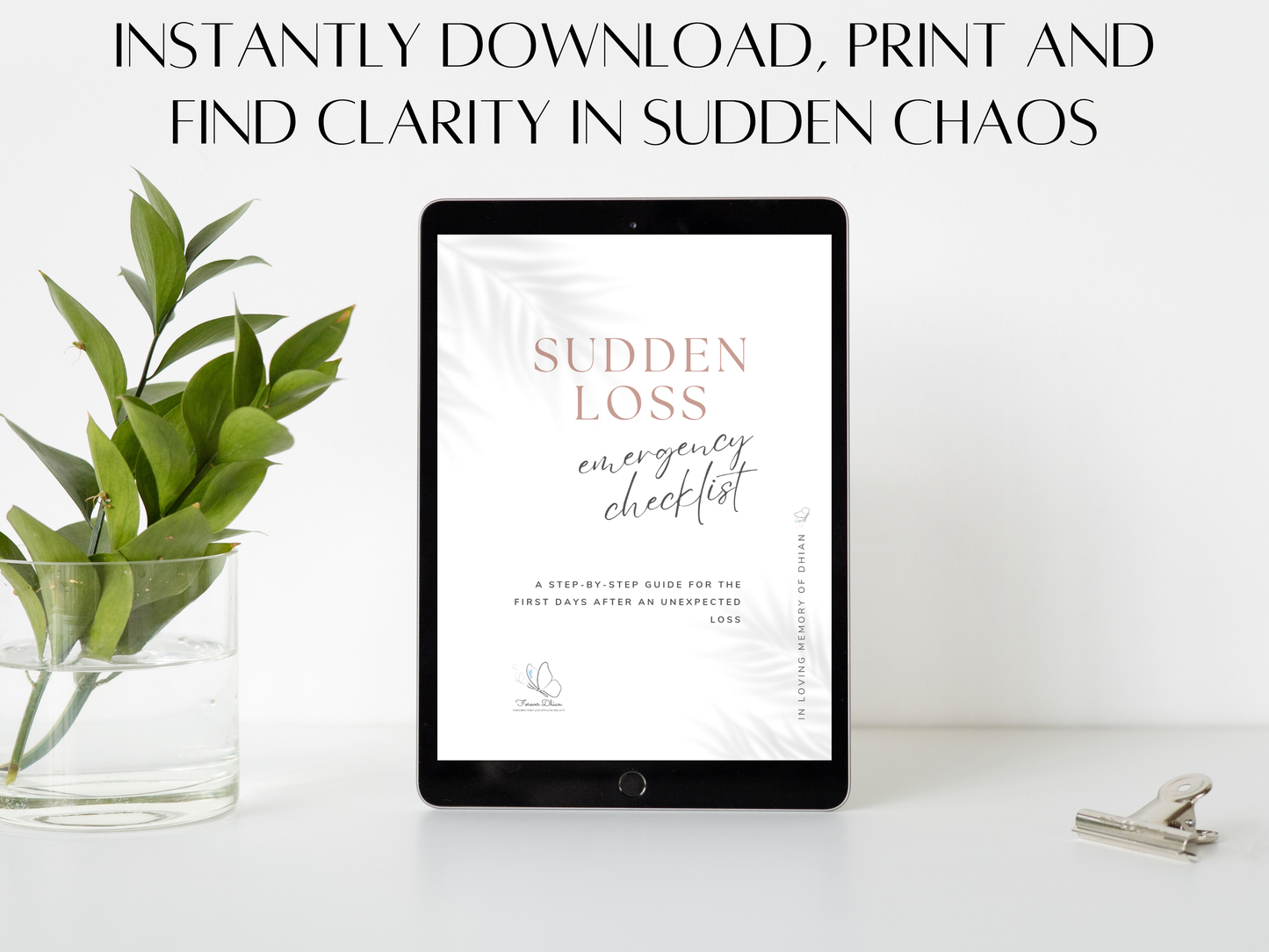 Gentle Sudden Loss Emergency Checklist: UK Protocol for Unexpected Death, First 24hrs & Grief Support (8-Page Printable Guide)