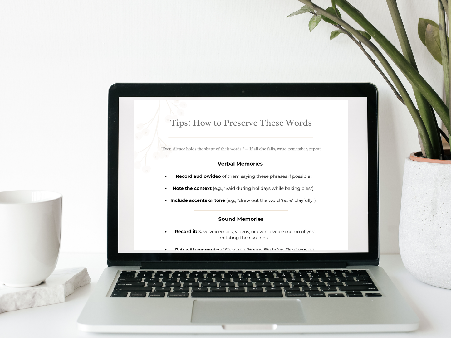 Voice Memory Keepsake Journal – Preserve Their Words, Laughter & Last Messages (Includes emotional keywords + core features)