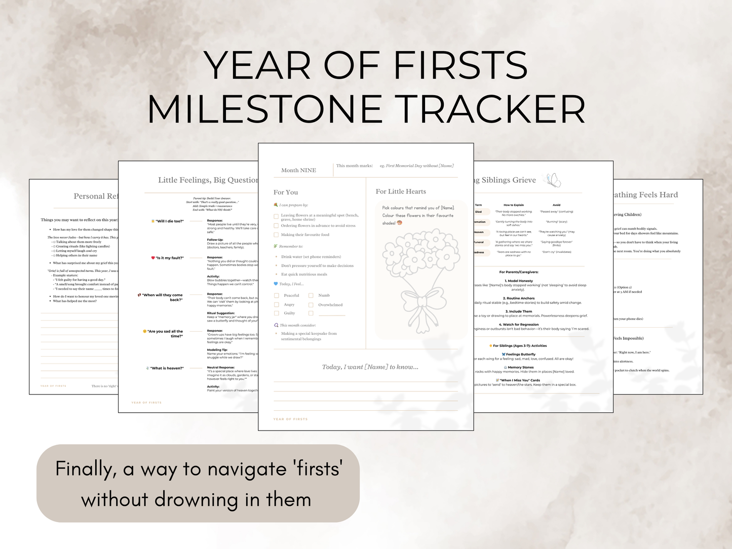 Year of Firsts Milestone Tracker - Child Grief Support - Canva Template for Families - Mourning Gift - Letter to Loved One - Sibling Loss