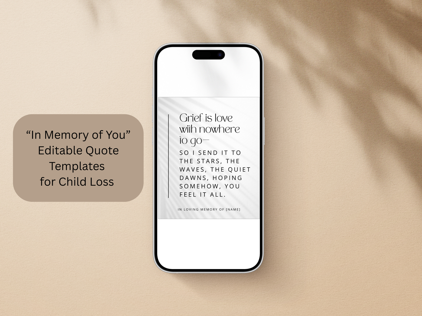 “In Memory of You” – 15 Editable Quote Templates for Child Loss