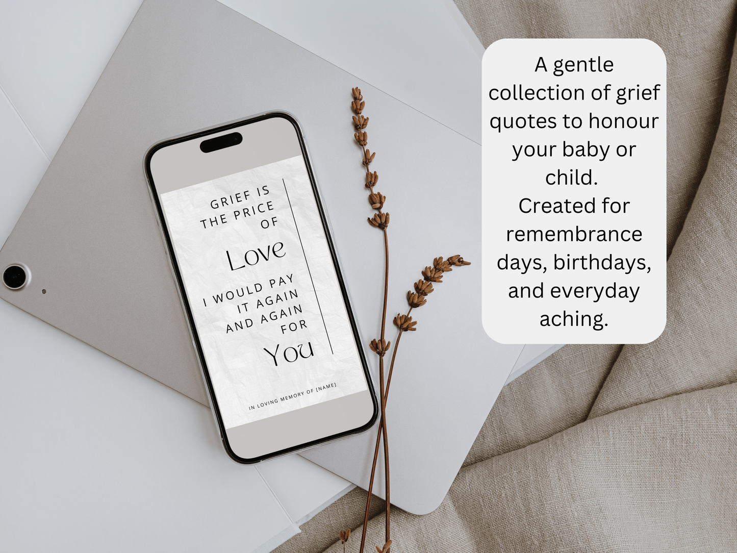 “In Memory of You” – 15 Editable Quote Templates for Child Loss