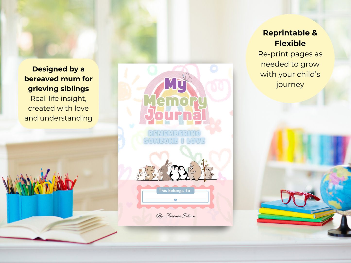 Remembering Someone I Love Memory Journal | Gentle Grief Journal for Children | Printable Memory & Feelings Activity Book (18 Pages + Bonus)