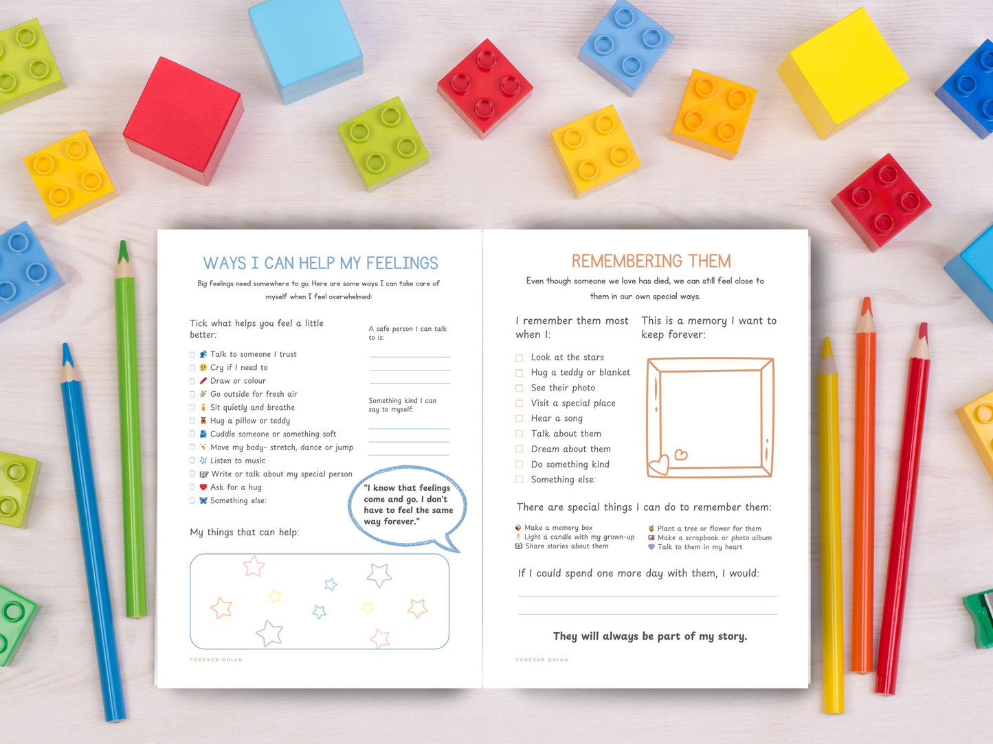 Remembering Someone I Love Memory Journal | Gentle Grief Journal for Children | Printable Memory & Feelings Activity Book (18 Pages + Bonus)