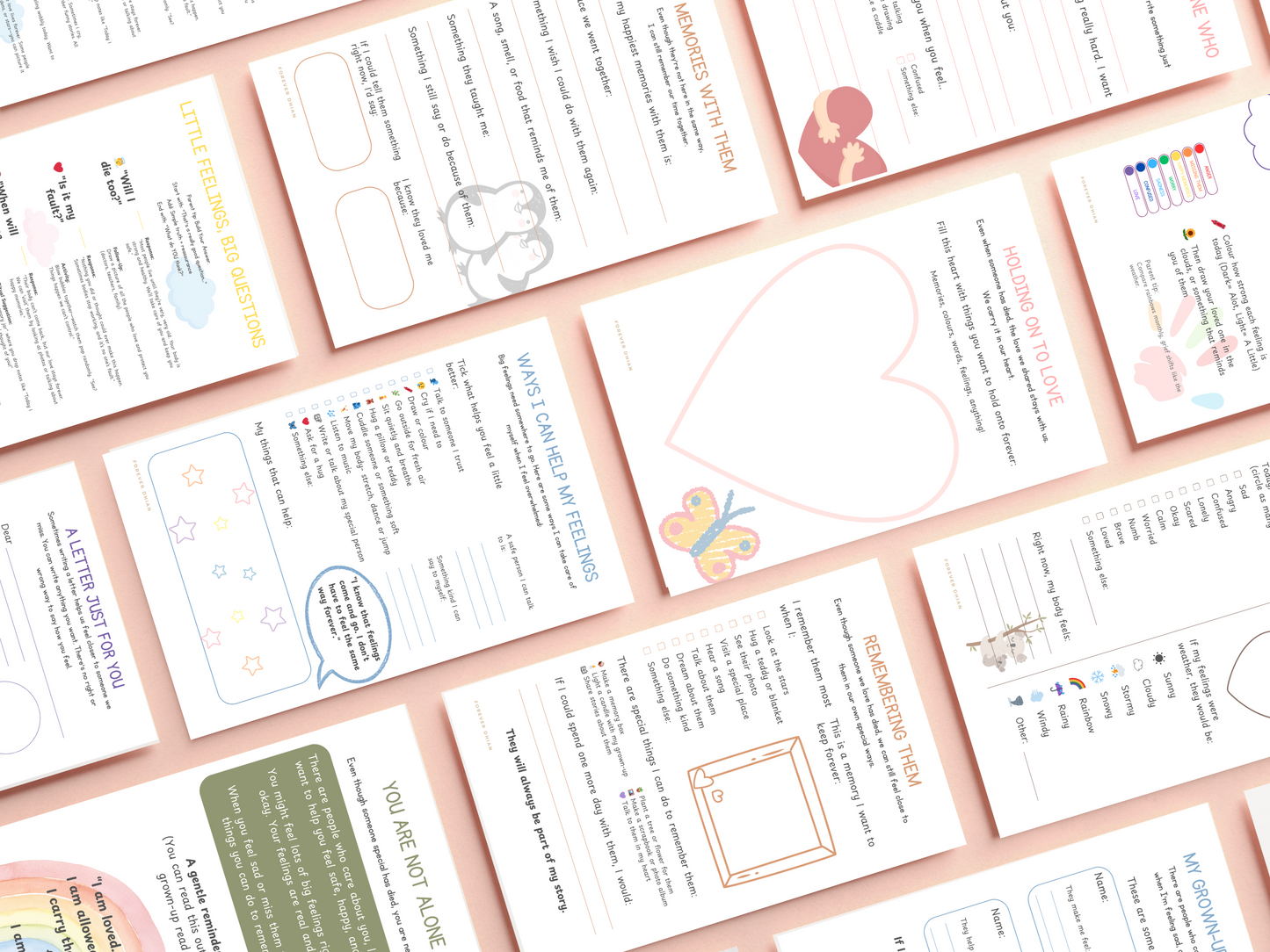 Remembering Someone I Love Memory Journal | Gentle Grief Journal for Children | Printable Memory & Feelings Activity Book (18 Pages + Bonus)